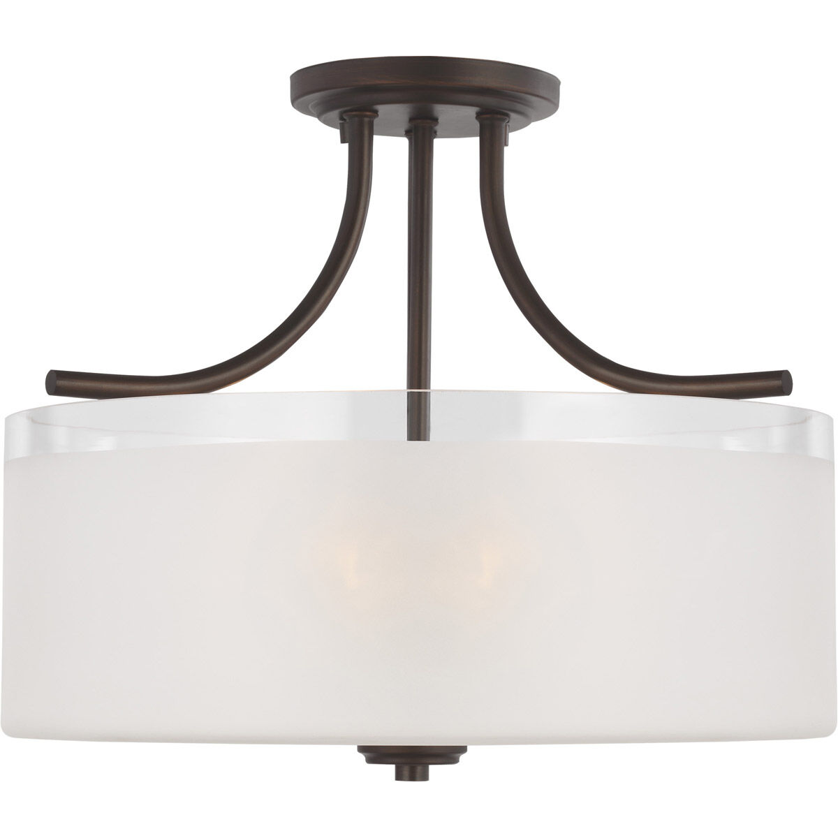 Norwood 3 Light 15.25 inch Bronze Semi-Flush Mount Ceiling Light