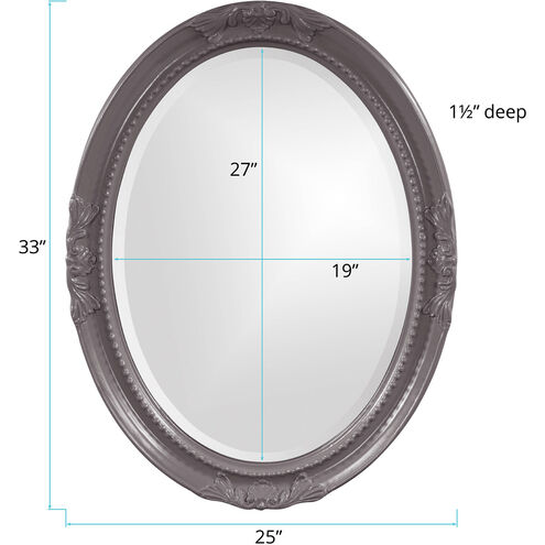 Queen Ann 33 X 25 inch Glossy Charcoal Wall Mirror