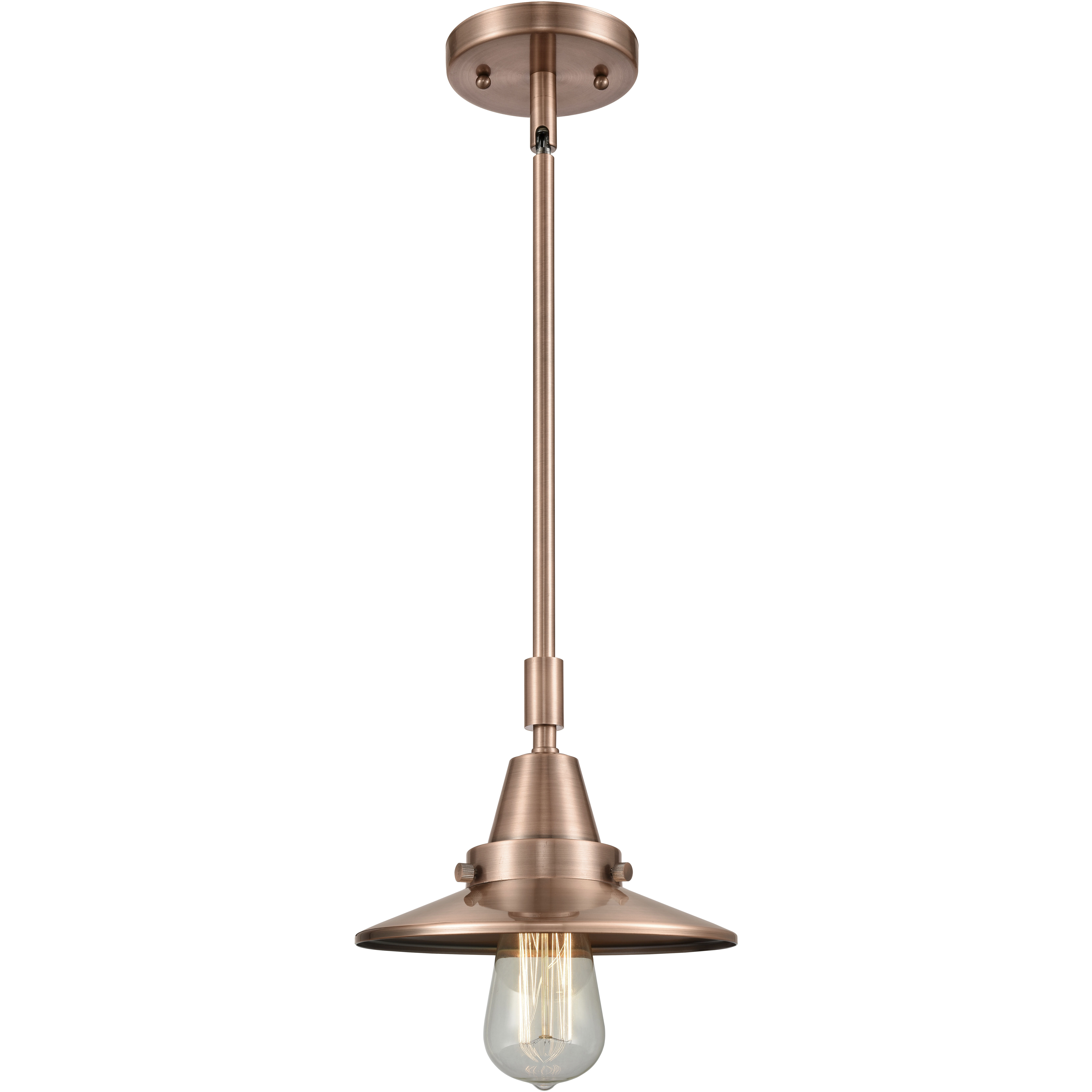 Franklin Restoration Railroad LED 8 inch Antique Copper Mini Pendant Ceiling Light