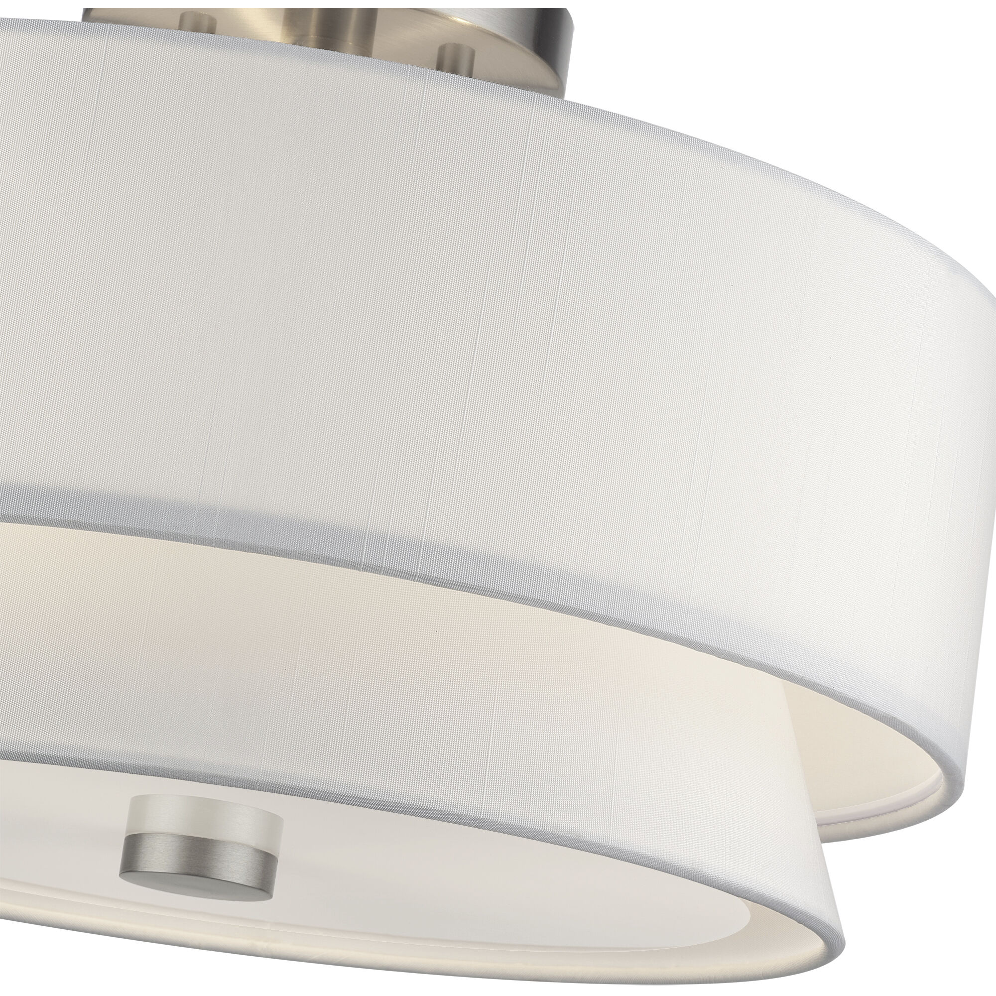 Fontana 3 Light 15 inch Brushed Nickel Semi-Flush Ceiling Light