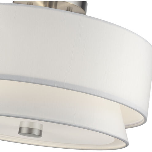 Fontana 3 Light 15 inch Brushed Nickel Semi-Flush Ceiling Light