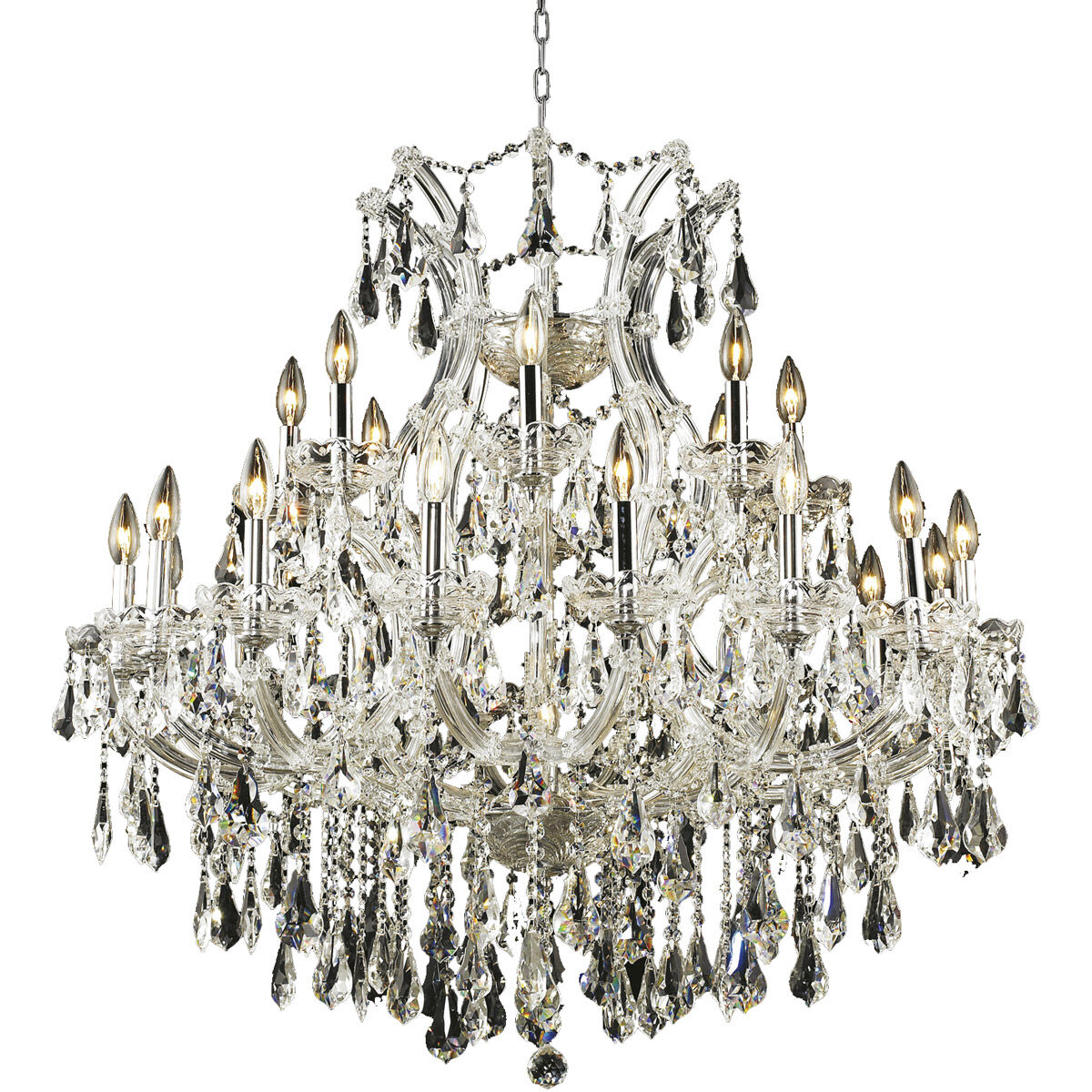 Maria Theresa 24 Light 36 inch Chrome Dining Chandelier Ceiling Light in Clear, Royal Cut