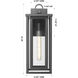 Ashland 1 Light 18 inch Matte Black Outdoor Sconce in Clear Glass