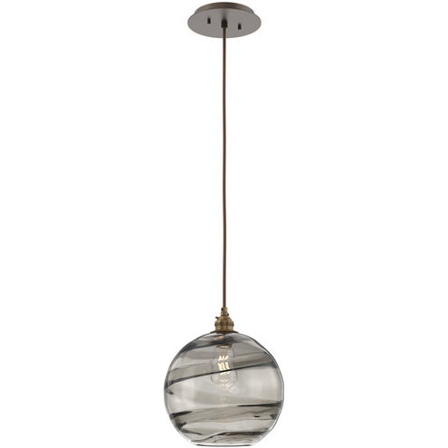 Terra 1 Light 9 inch Flat Bronze Pendant Ceiling Light in Terra Smoke