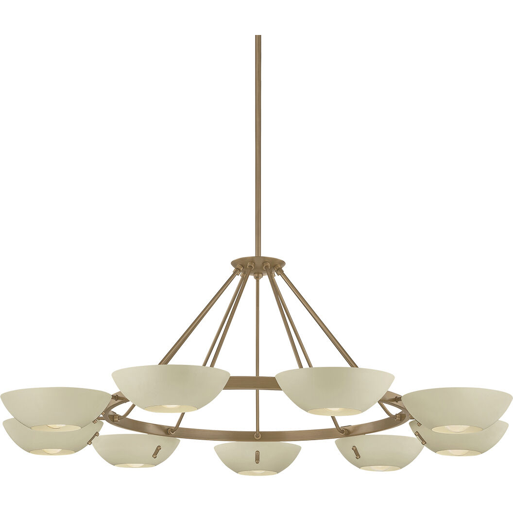Alturas 9 Light 55 inch Patina Brass and Soft Sand Chandelier Ceiling Light