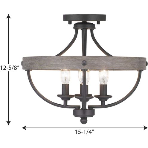 Gulliver 4 Light 15 inch Graphite Semi-Flush Mount Convertible Ceiling Light