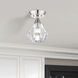 Brussels 1 Light 7 inch Polished Nickel Crystal Semi-Flush Ceiling Light