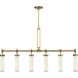 Wynwood 6 Light 52.38 inch Vintage Brass/Glossy Opal Linear Pendant Ceiling Light