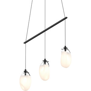 Liquid LED 37 inch Satin Black Pendant Ceiling Light in Poured White Glass