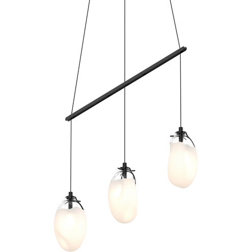 Liquid LED 37 inch Satin Black Pendant Ceiling Light in Poured White Glass