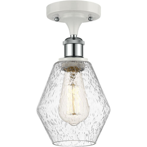 Ballston Cindyrella LED 6 inch White and Polished Chrome Semi-Flush Mount Ceiling Light in Seedy Glass