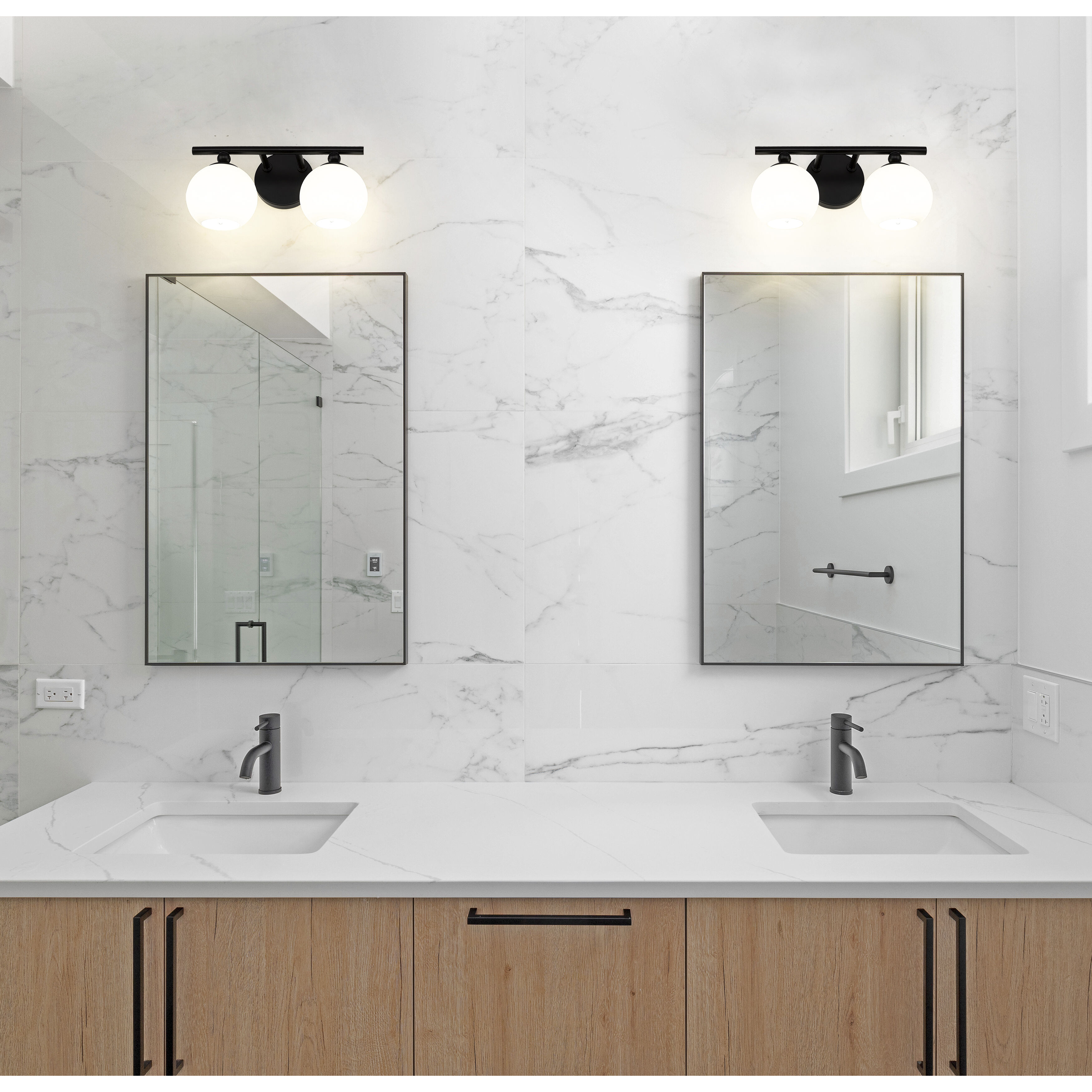 Neoma 2 Light 13.5 inch Matte Black Vanity Wall Light