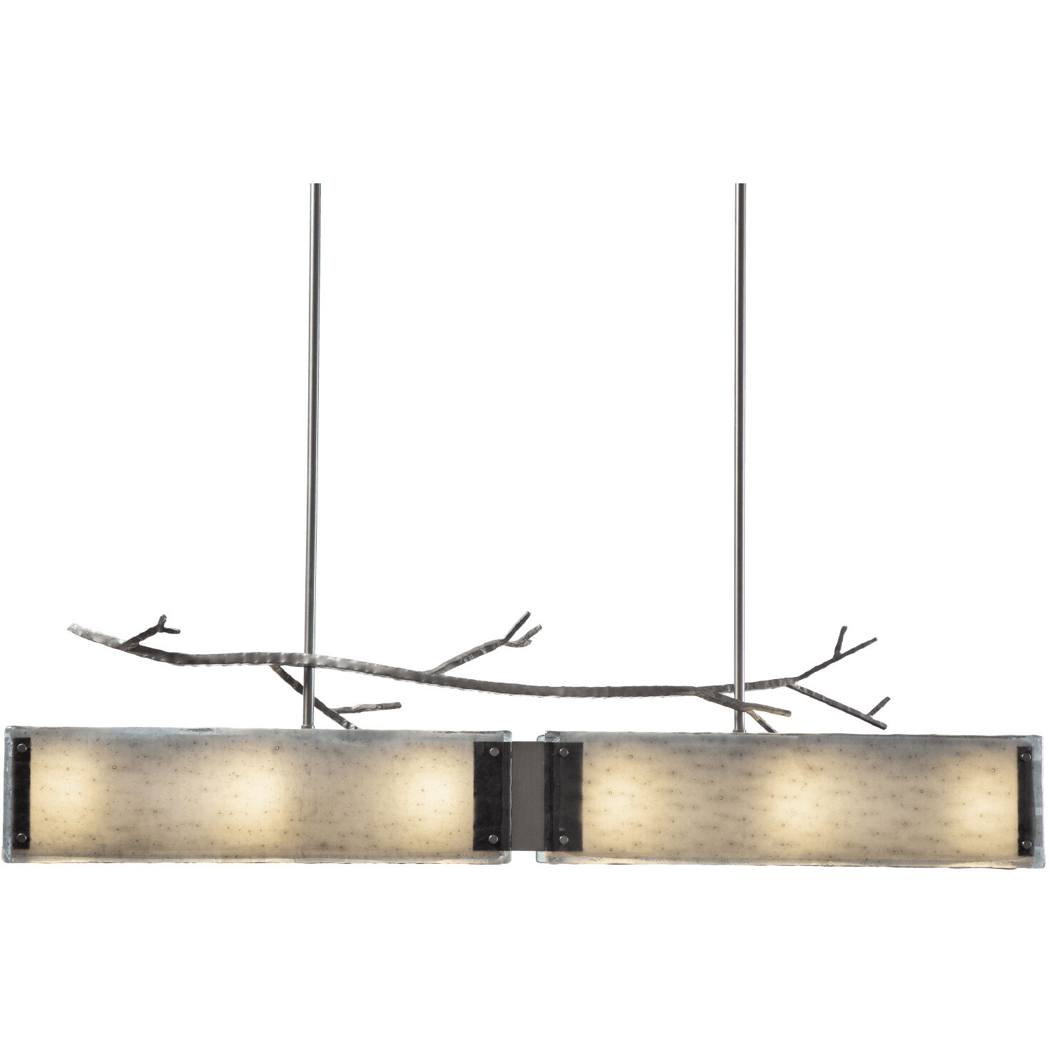 Ironwood LED 44.4 inch Gilded Brass Linear Pendant Ceiling Light in 3000K LED, Smoke Granite