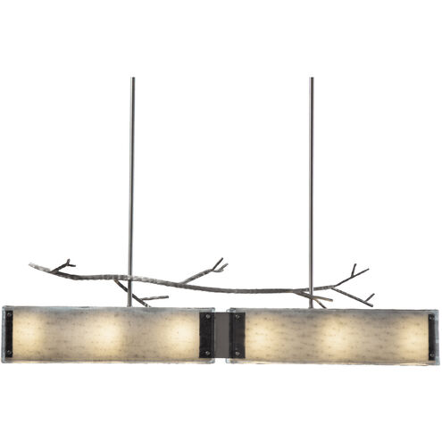Ironwood 6 Light Graphite Linear Pendant Ceiling Light in Smoke Granite, E26 Incandescent