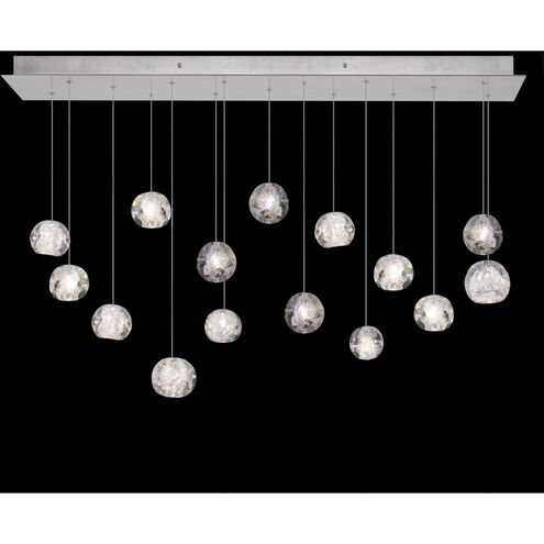 Natural Inspirations 15 Light 48 inch Silver Pendant Ceiling Light in Nebula Studio Glass