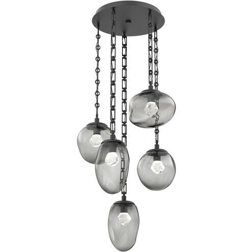 Cosmos LED 24.3 inch Matte Black Multi-Pendant Ceiling Light in 3000K LED, Smoke, Rectangular Chain