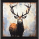 Majestic Deer Brown and Blue and Orange Framed Art