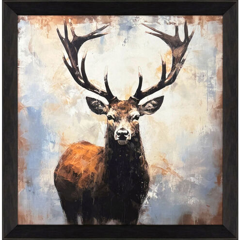Majestic Deer Brown and Blue and Orange Framed Art