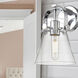 Pilaster II Cone Sconce Wall Light in Polished Chrome, Clear Glass