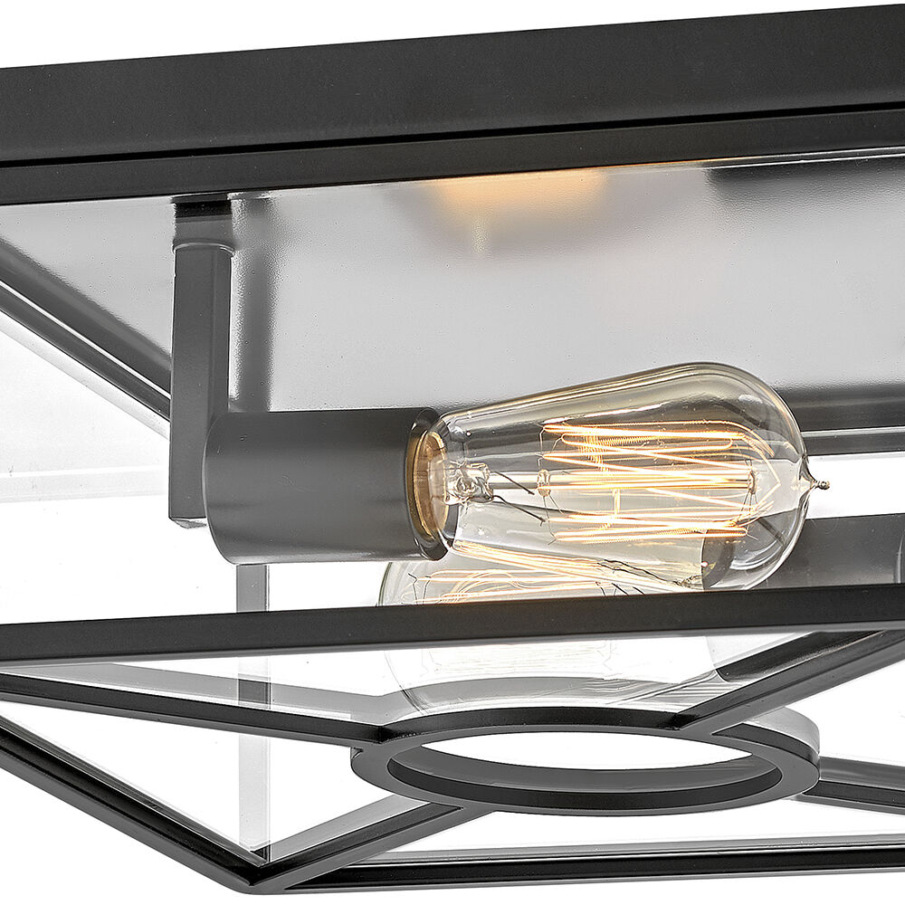 Coastal Elements Brixton 2 Light 12 inch Black Outdoor Flush Mount, Medium