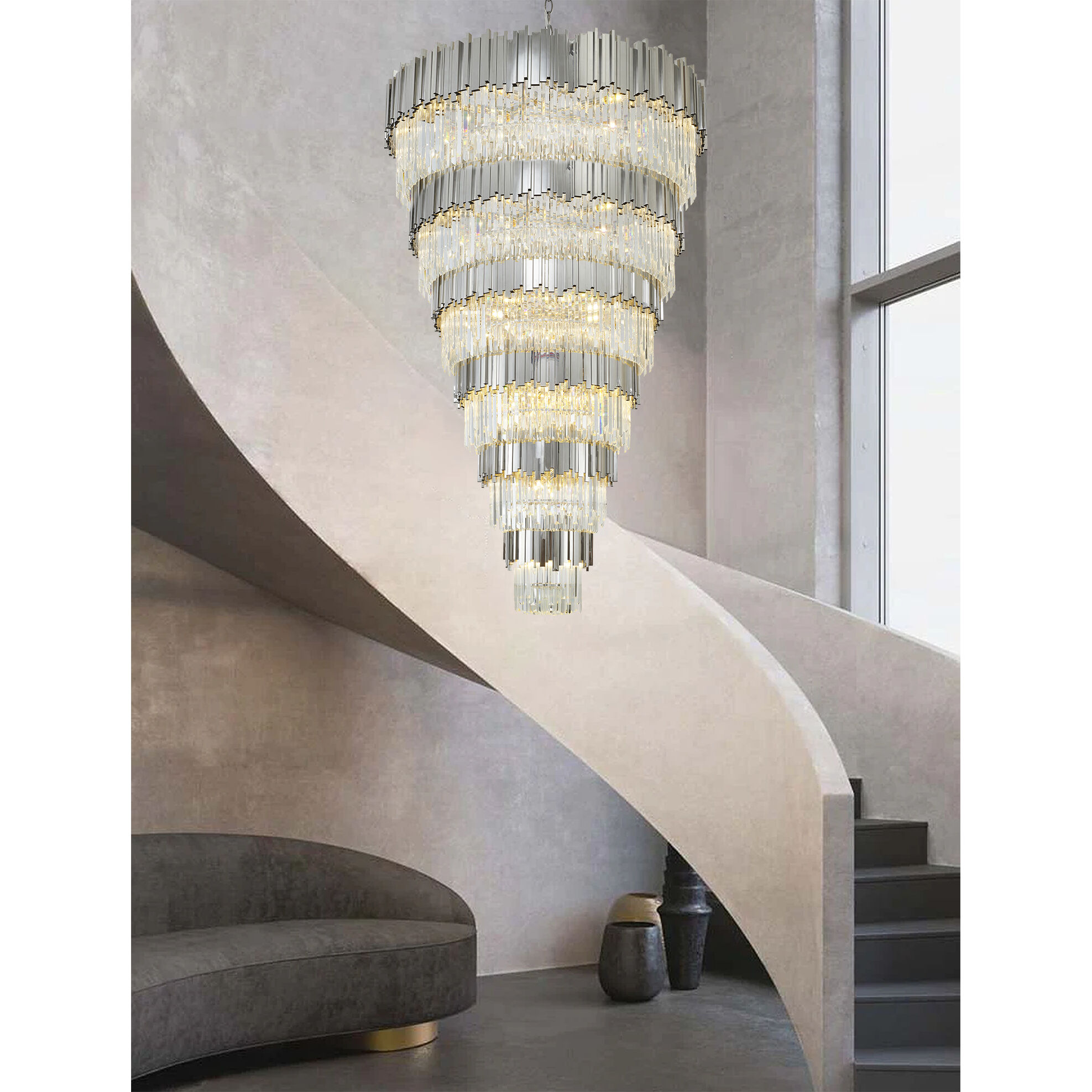 Canada 60 Light 60 inch Chrome Chandelier Ceiling Light