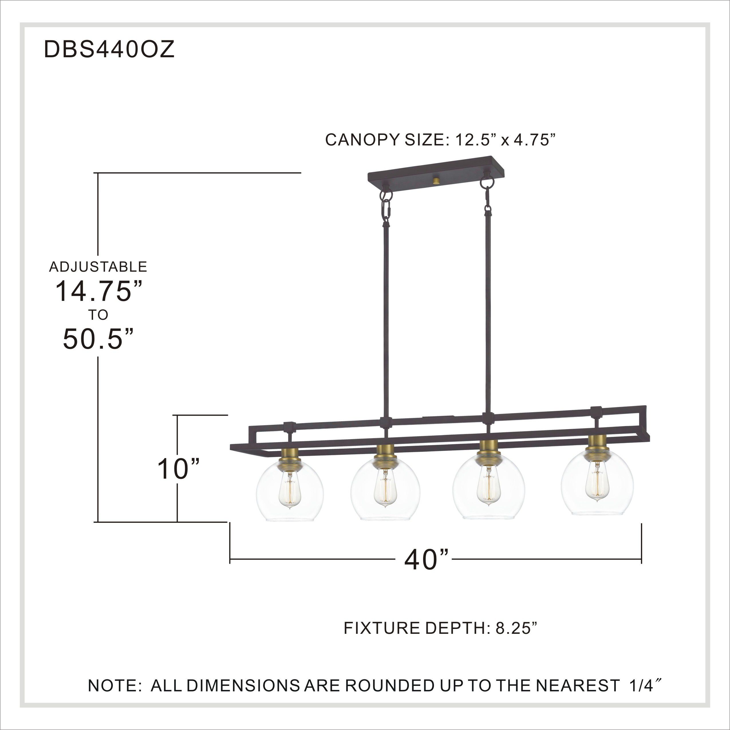 Dobbs 4 Light 40 inch Old Bronze Island Light Ceiling Light