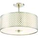 Dots 3 Light 16 inch Brushed Nickel Semi Flush Ceiling Light