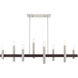 Helsinki 8 Light 10 inch Brushed Nickel with Bronze Accents Chandelier Ceiling Light