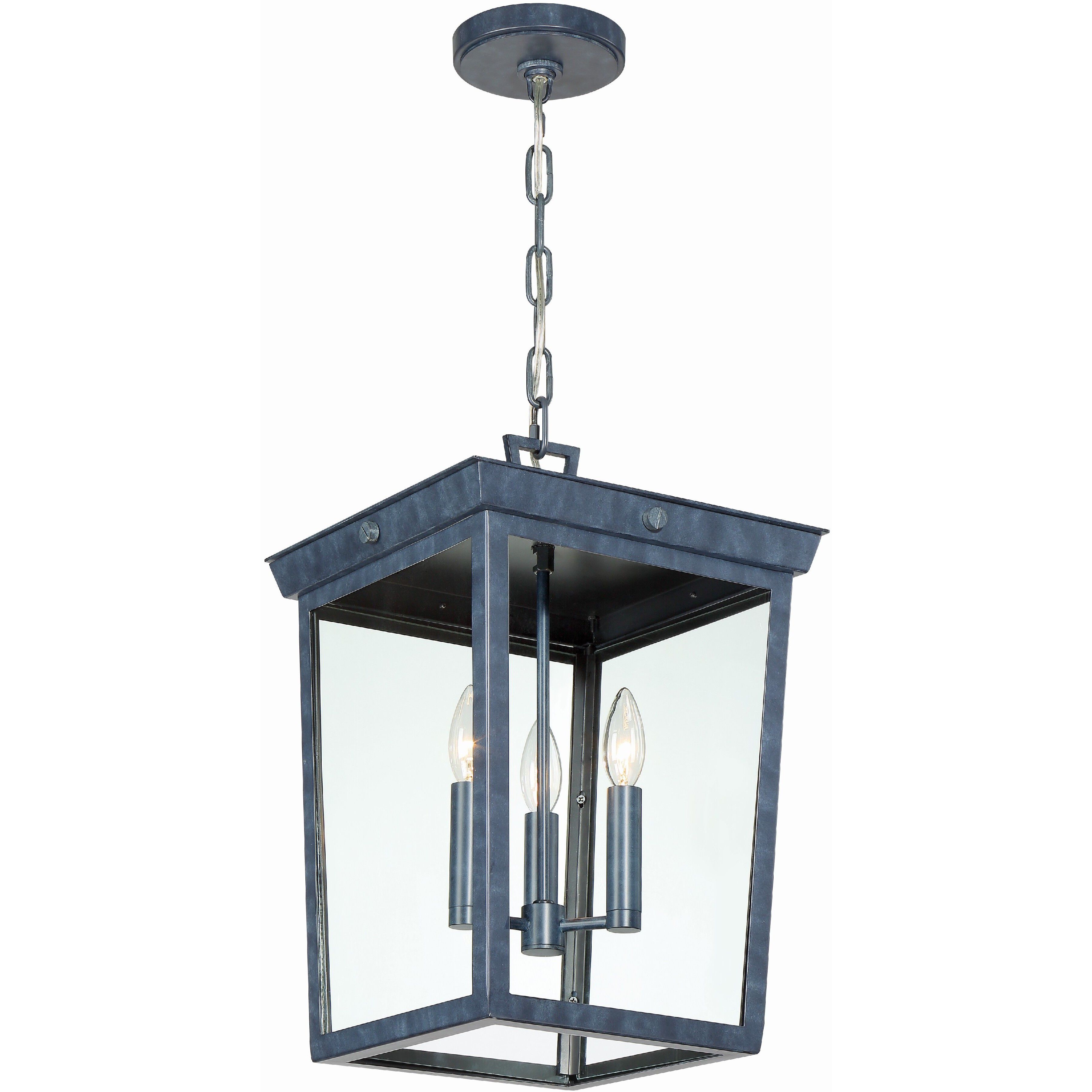Belmont 3 Light 12 inch Graphite Outdoor Pendant