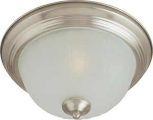 Essentials - 583x 1 Light 12 inch Satin Nickel Flush Mount Ceiling Light