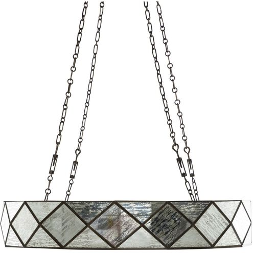 Maybelle 8 Light 37 inch Antique Brushed Brass / Silver Mercury Glass Chandelier Ceiling Light