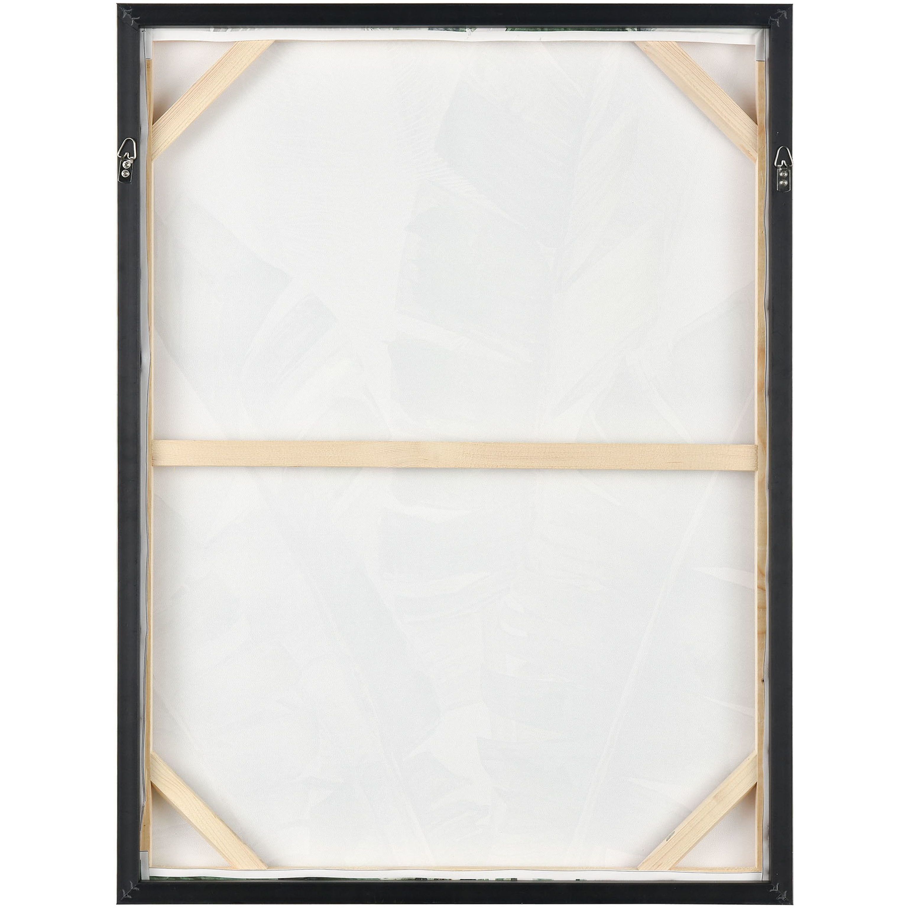 Musa I Green with Off White and Champagne Gold Framed Wall Art