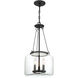 Akron 3 Light 12 inch Matte Black Pendant Ceiling Light, Essentials