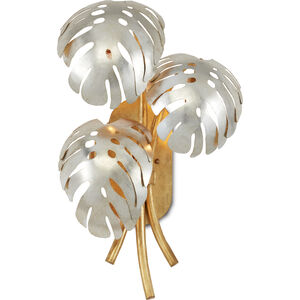 Elder 3 Light 14 inch Contemporary Gold Leaf/Contemporary Silver Leaf Wall Sconce Wall Light