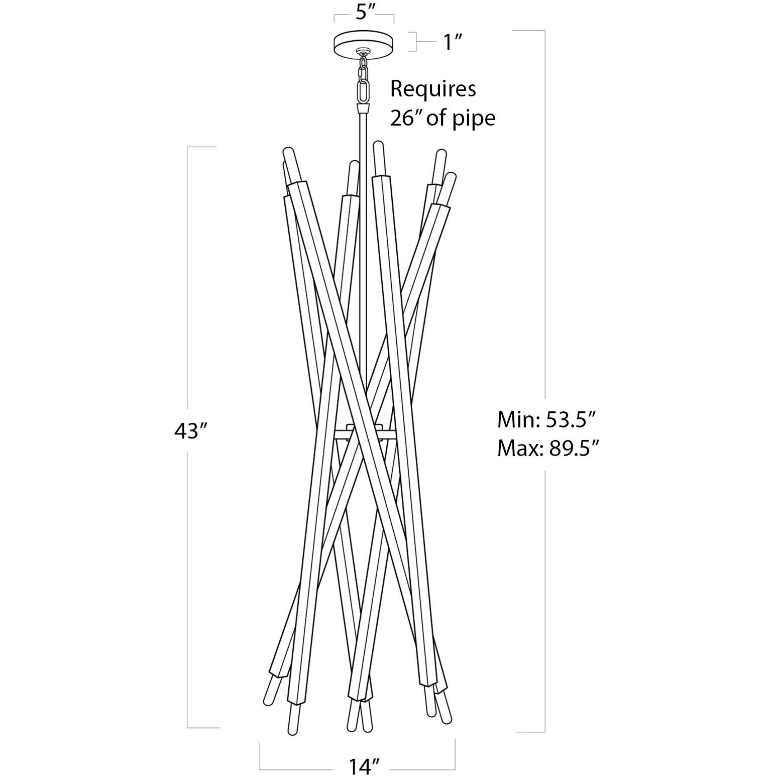 Viper 12 Light 41 inch Natural Brass Chandelier Ceiling Light