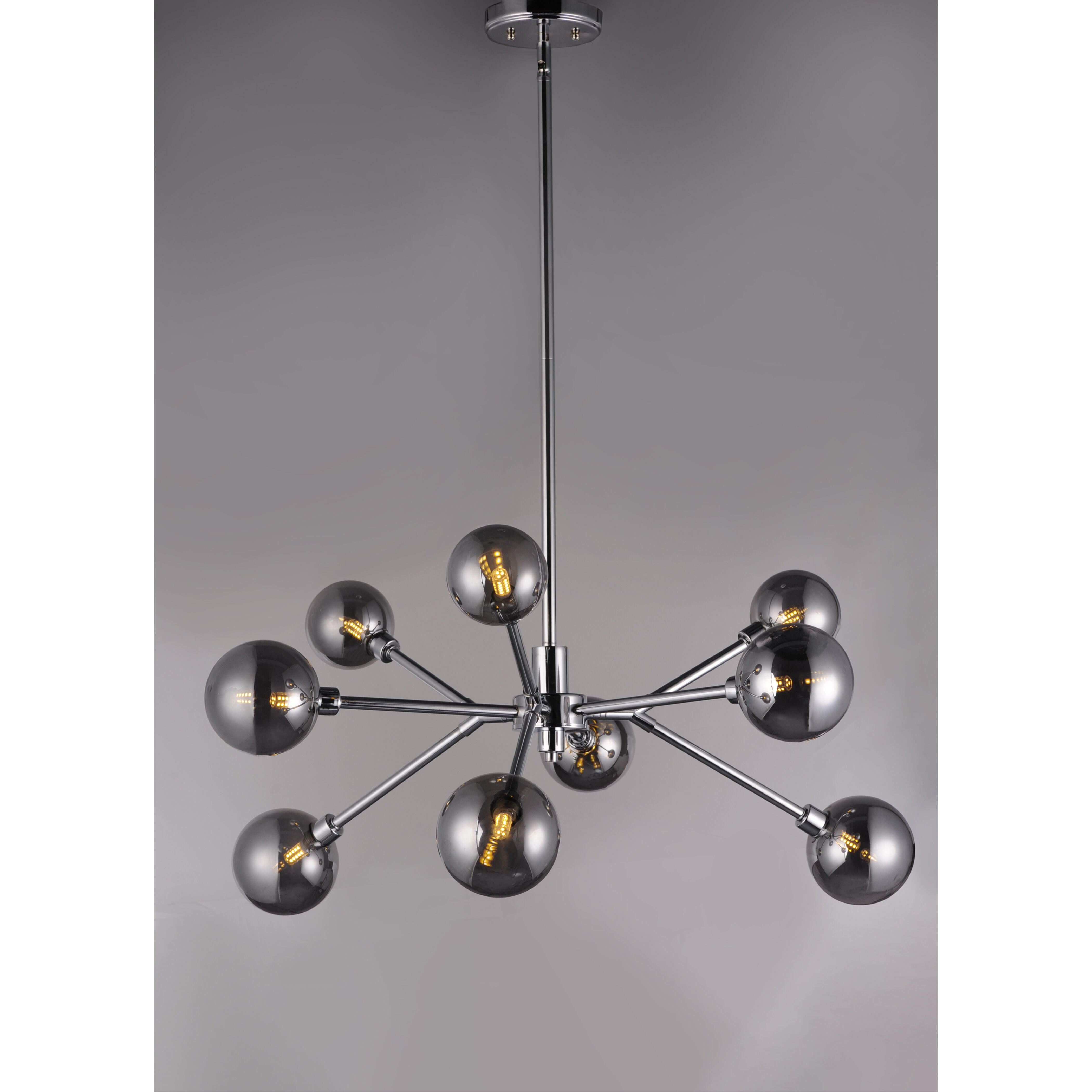 Asteroid LED 31 inch Polished Chrome Multi-Light Pendant Ceiling Light
