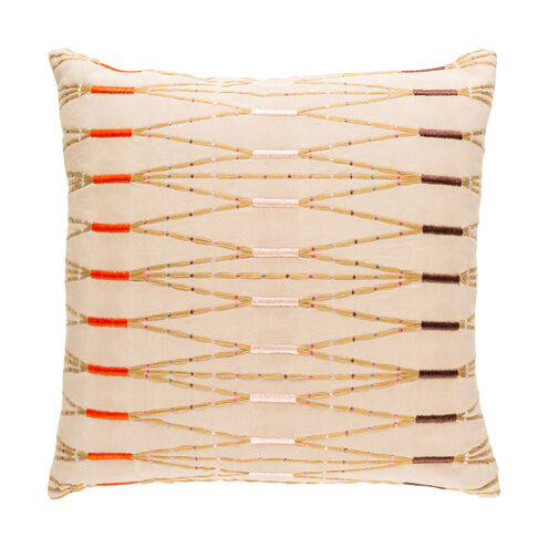 Kikuyu 18 X 18 inch Beige and Tan Pillow