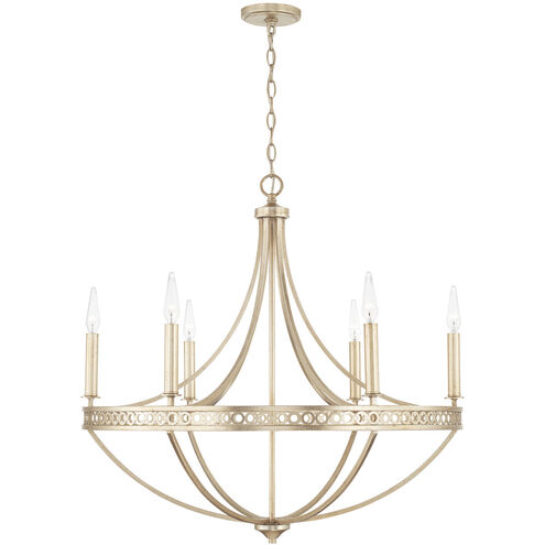 Isabella 6 Light 30 inch Winter Gold Chandelier Ceiling Light