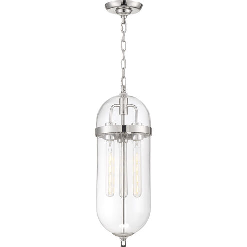 Fathom 3 Light 8 inch Polished Nickel and Clear Pendant Ceiling Light