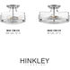 Harper 3 Light 18 inch Chrome Indoor Semi-Flush Mount Ceiling Light in Clear Seedy
