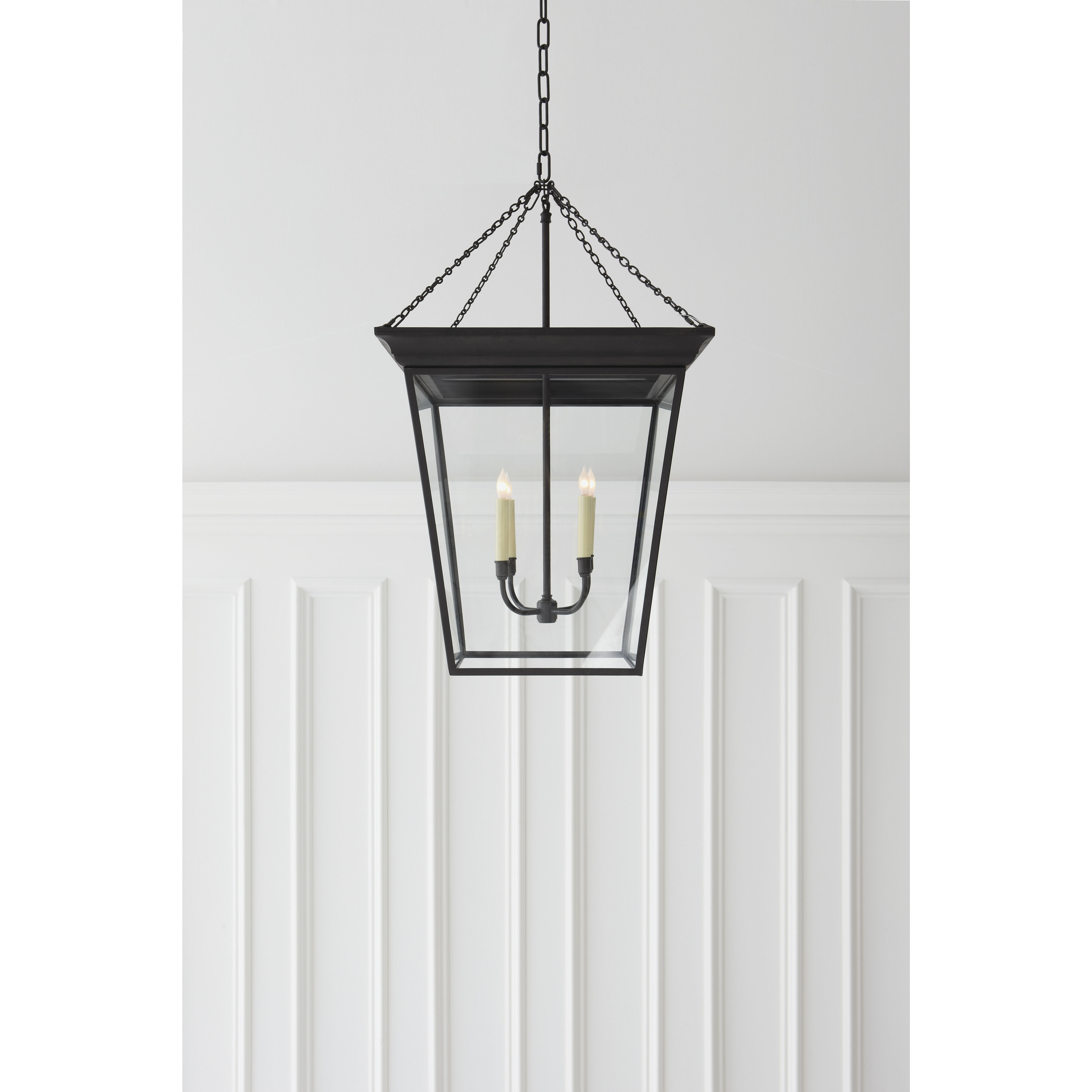 Chapman & Myers Cornice 4 Light 20 inch Blackened Rust Lantern Pendant Ceiling Light, Large