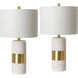 Rimini 25.25 inch 100.00 watt White and Brass Table Lamp Set Portable Light