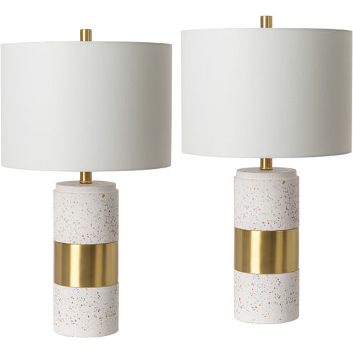 Rimini 25.25 inch 100.00 watt White and Brass Table Lamp Set Portable Light