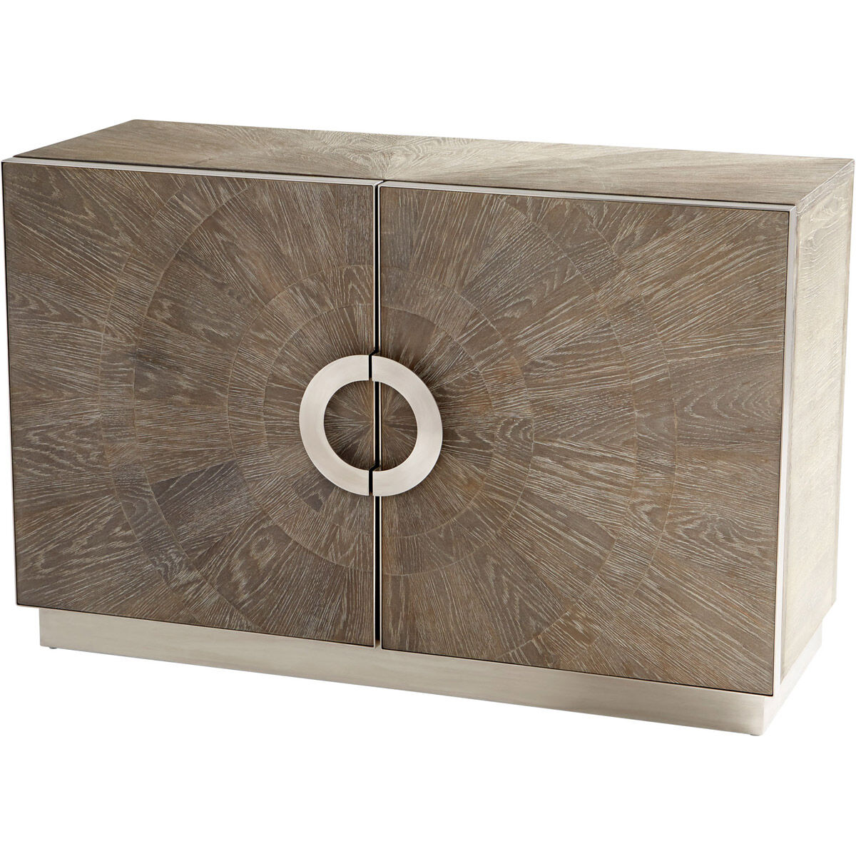 Volonte Weathered Oak And Stainless Steel Cabinet