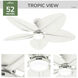 Tropic View 52 inch Matte White Outdoor Ceiling Fan