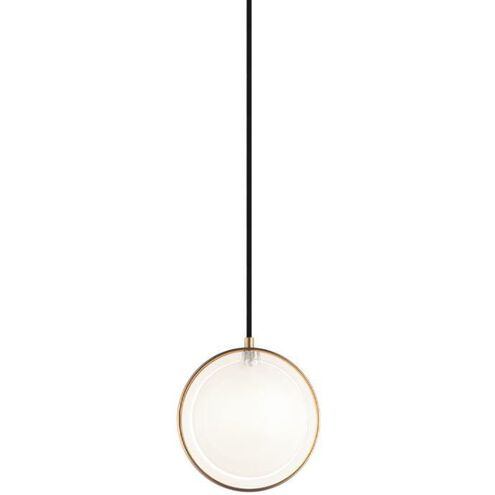 Chatoyant 1 Light 6.75 inch Aged Gold Brass Pendant Ceiling Light in Aged Gold Brass and Black