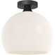 Alora Mood Castilla 1 Light 11.88 inch Matte Black Flush Mount Ceiling Light in Opal Glass