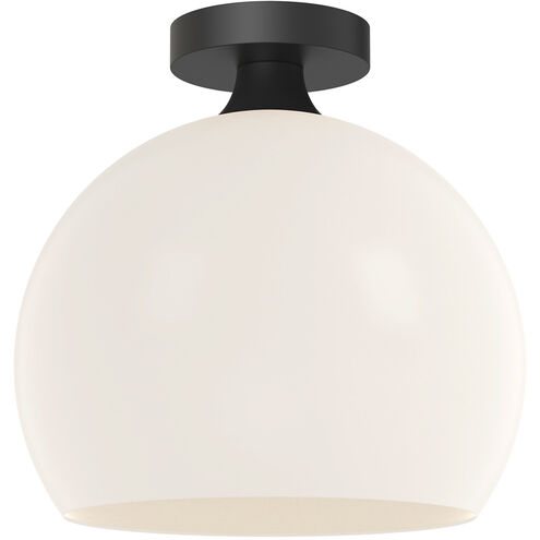 Alora Mood Castilla 1 Light 11.88 inch Matte Black Flush Mount Ceiling Light in Opal Glass
