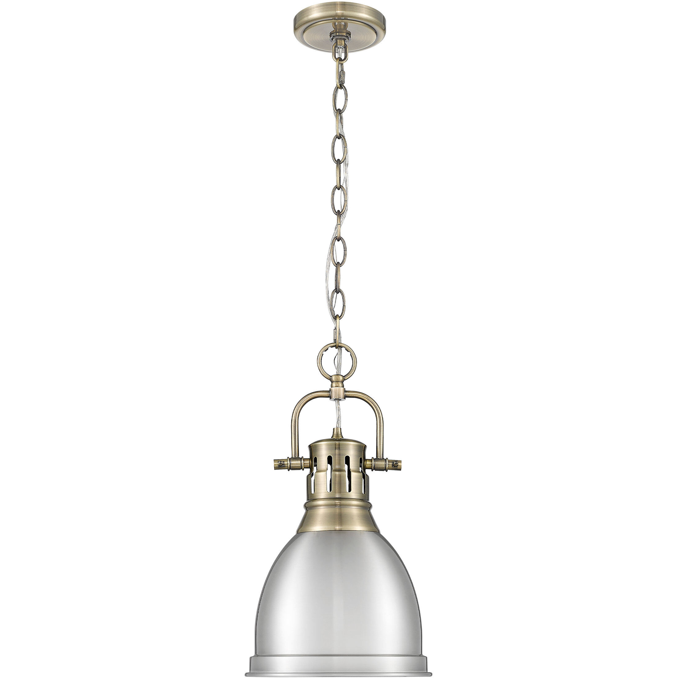 Yep Duncan Pendant Ceiling Light in Aged Brass, Pewter, Small
