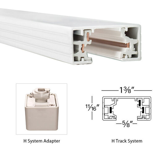 H Track 1 Light 120 White Track Component Ceiling Light
